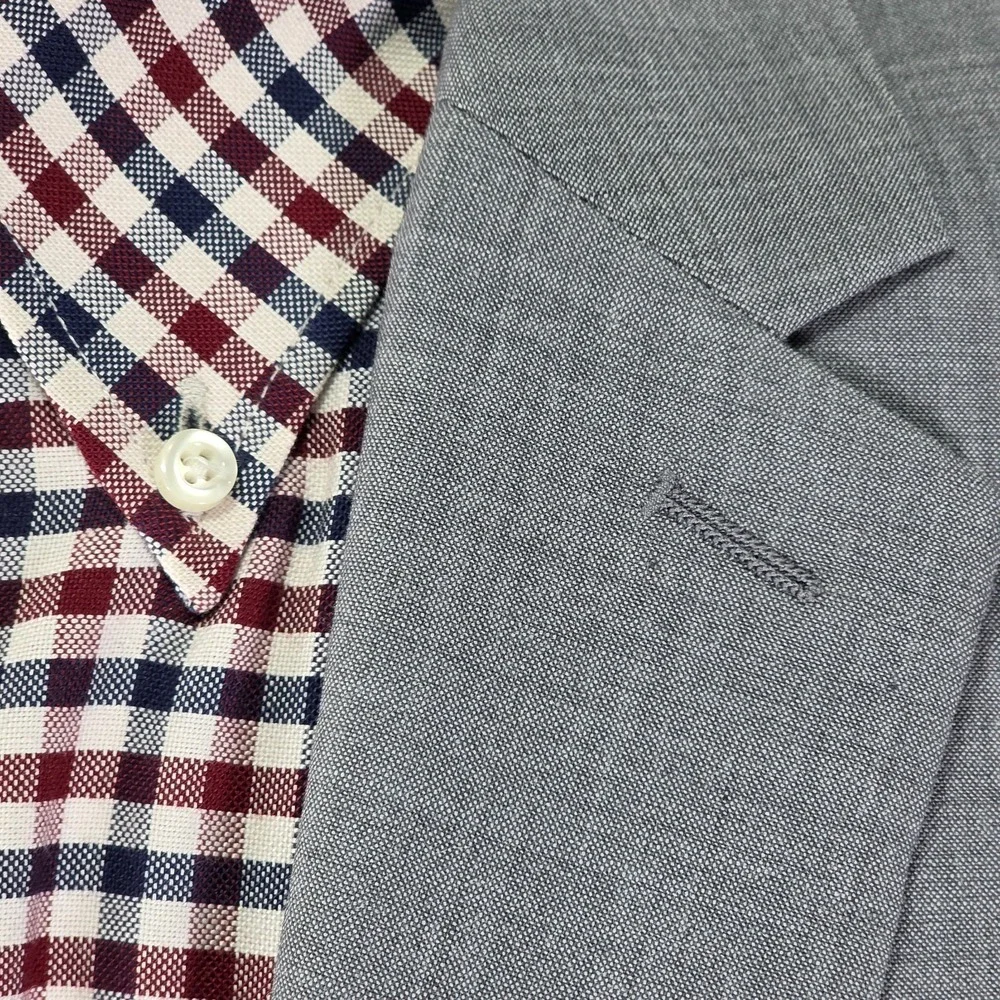 Express Men's Sport Coat Blazer Gray Stretch+ Machine Washable Extra Slim‎ 46R